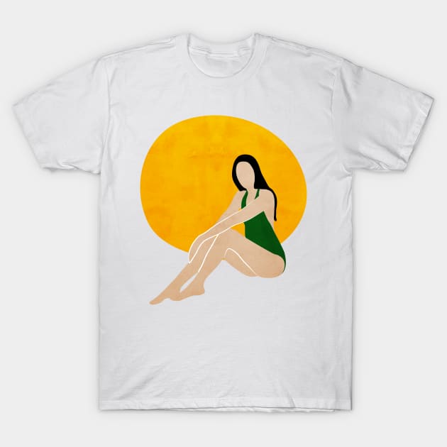 Girl on the beach T-Shirt by grafart